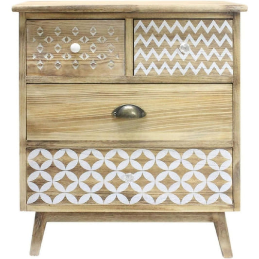 Sideboard mit Holzoptik, 4 Schubladen und Schubladen