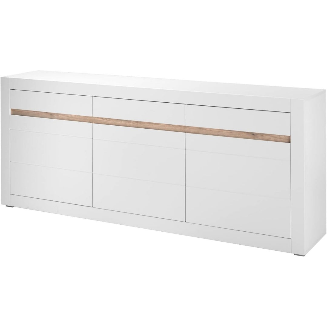 Grifflose Fronten praegen das Sideboard