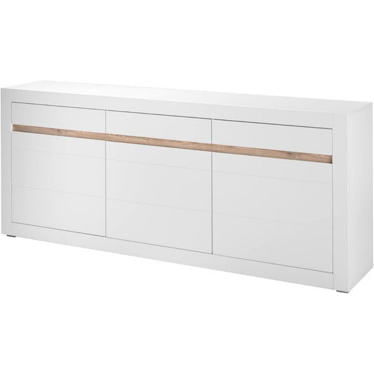 Grifflose Fronten praegen das Sideboard