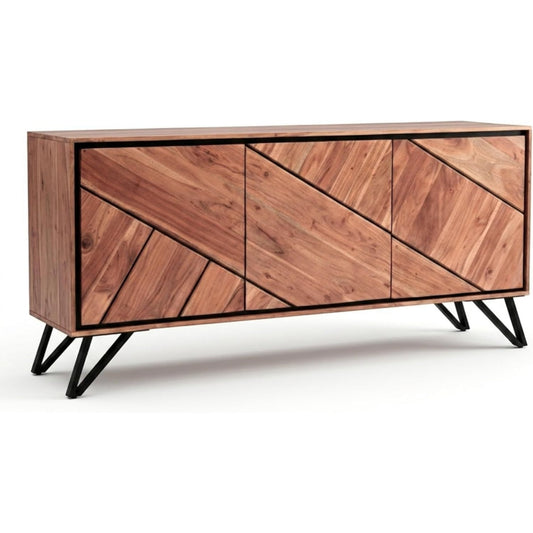 Holzoptik trifft bei dem Sideboard auf sanft schliessende Fronten