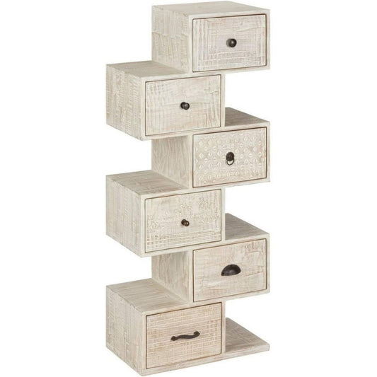 Das Sideboard vereint Schubladen mit einer stapelbaren Form
