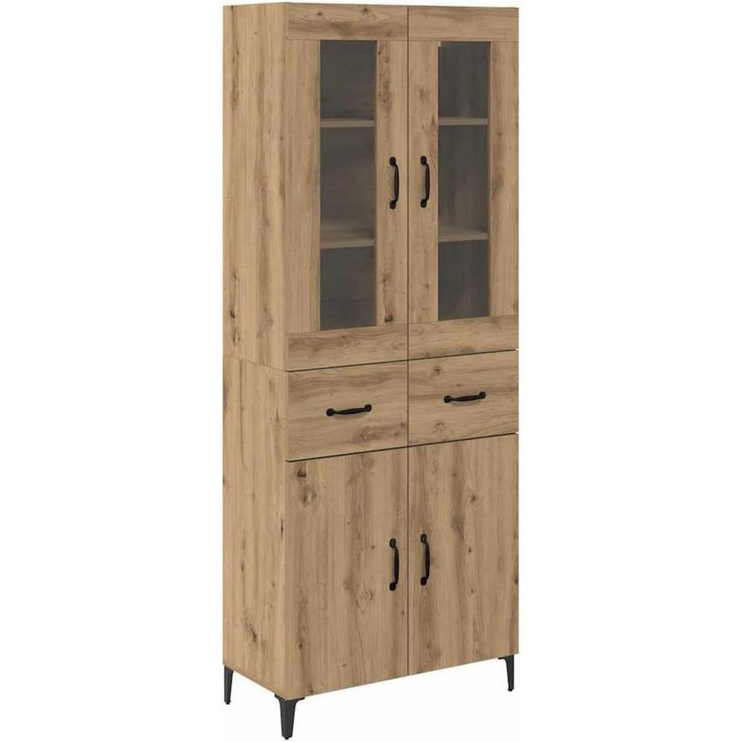 Hochschrank verbindet ein Metallgestell und eine Wandmontage