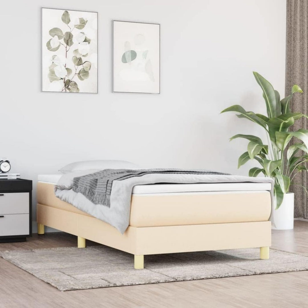 Boxspringbett mit den Massen 203 x 100 x 25 cm in Creme