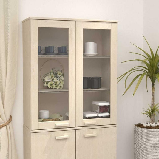Sideboard aus Kiefernholz mit Glastueren